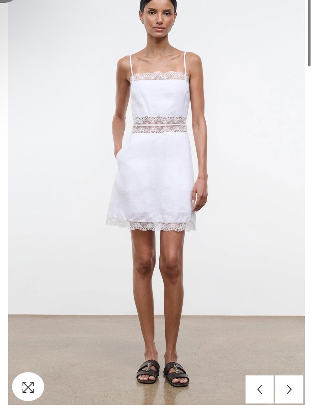 AMALINA LINEN MINI DRESS | WHITE